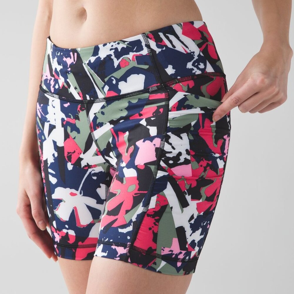 Lululemon Speed Track Pop Cut Boom Juice Multi Shorts